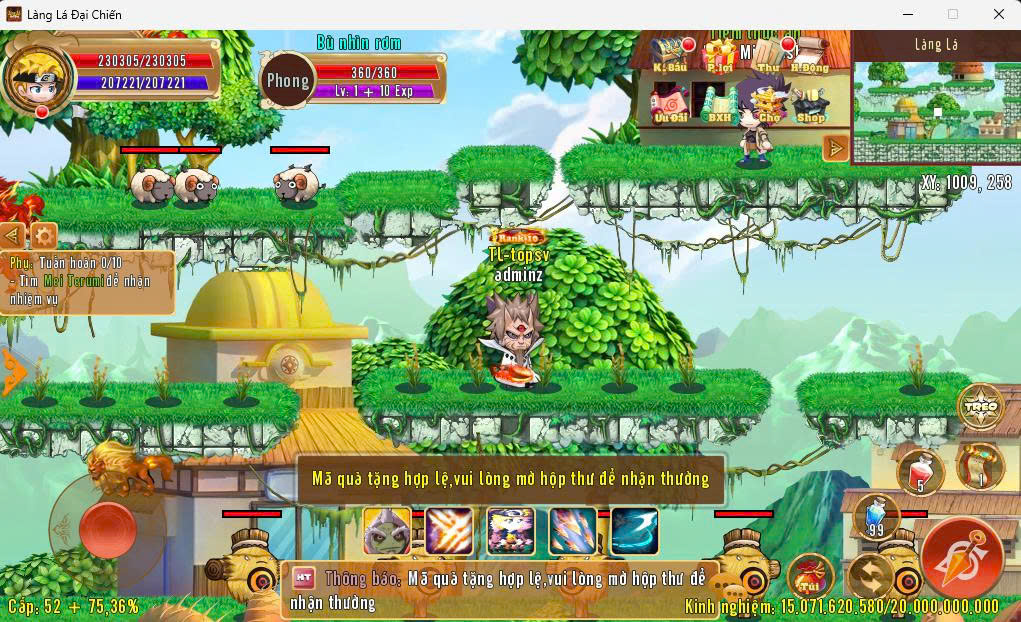 Bước 3: Mở Hòm Thư nhận thưởng